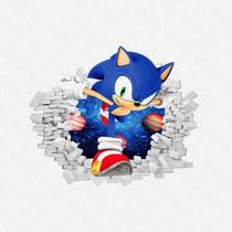 Adesivo Sonic Buraco na Parede Recortado - Papel de Parede Digital