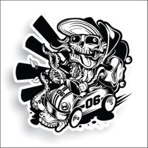 Adesivo Sticker Vinil Impermeável Caveira no Fusca