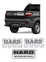 Adesivo Strada Aplique Resinado Kit Hard Working Car Preto