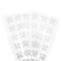 Adesivo Strass Acrílico Borboleta Cristal 25mm 3un Cartela 48pçs