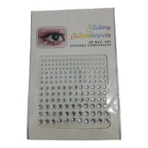 Adesivo Strass Facial Rosto Carnaval Maquiagem Brilho Festa Cor:Redondo Prata