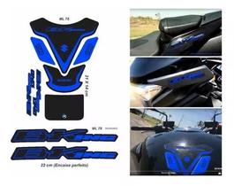 Adesivo Suzuki B King Tankpad Par Resinados Azul Pret Ml78