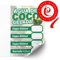 Adesivo Tabela preço Água coco Ref: 1 SEM PERSONALIZAÇÃO Não mancha / desbota Sol e chuva Adesivo Tabela preço Água coco Ref: 1 SEM PERSONALIZAÇÃO Não mancha / desbota Sol e chuva