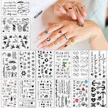 Adesivo Temporário De Tatuagem À Prova d'Água Para Mulheres, Letras Em Inglês, Estrela, Lua, Âncora,