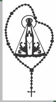 Adesivo terço de Nossa Senhora Aparecida Preto M Adesivo terço de Nossa Senhora Aparecida Preto M