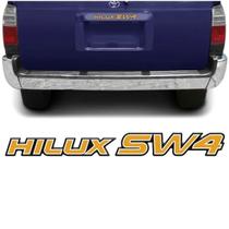 Adesivo Traseiro Hilux Sw4 2002 Emblema Dourado Resinado