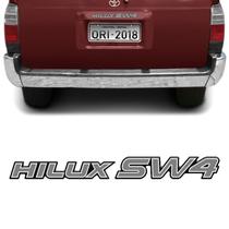 Adesivo Traseiro Hilux Sw4 2002 Emblema Prata Resinado