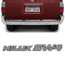 Adesivo Traseiro Hilux Sw4 2002 Emblema Prata Resinado
