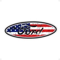 Adesivo Traseiro Oval Compatível Com F-250 EUA Emblema