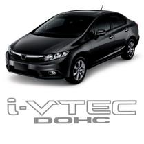 Adesivo Tuning Lateral Civic I-vtec Dohc- Logo Cinza