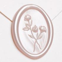 Adesivo UNIQOOO Wax Seal 3D Flower Oval 50 unidades de champanhe Adesivo UNIQOOO Wax Seal 3D Flower Oval 50 unidades de champanhe