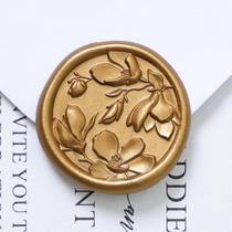 Adesivo UNIQOOO Wax Seal Magnolia, 50 unidades de ouro antigo