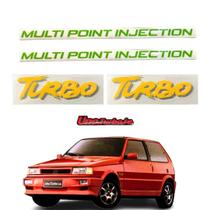 Adesivo Uno Turbo 1.4 I.e Amarelo Kit Lateral E Painel