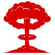 Adesivo vaso sanitário buum bomba banheiro 12x12cm Cor:Vermelho