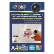 Adesivo Vinil 100% Transparente A4 110g 10fls Adesivo Vinil 100% Transparente A4 110g 10fls