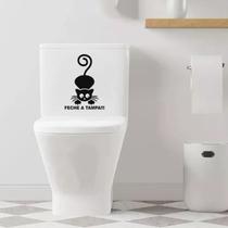 Adesivo Vinil Decorativo Tampa de Vaso Sanitário Feche a tampa Adesivo Vinil Decorativo Tampa de Vaso Sanitário Feche a tampa