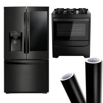 Adesivo Vinil Envelopamento Preto Fosco Geladeira 3m x 50cm Adesivo Vinil Envelopamento Preto Fosco Geladeira 3m x 50cm