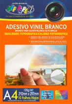 Adesivo Vinil Imprimível A4 120g Branco Brilho 10 Folhas