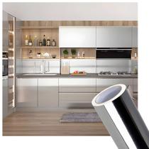 Adesivo Vinil Prata Cromado Semi Espelhado Geladeira 6mx50cm