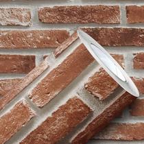 Adesivo Vinil Tijolinho 3D Vermelho Autocolante Para Parede Quarto Sala Cozinha Decorativo