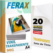 Adesivo Vinil Transparente 100 % Jato Tinta A4 - 20 Folhas