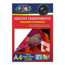 Adesivo Vinil Transparente A4 Off Paper Jato de Tinta 10Fls