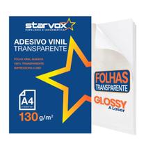 Adesivo Vinil Transparente Para Impressora Laser A4 10 Folhas Starvox