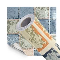 Adesivo Vinilico Cozinha Impermeavel Azulejo Quadrado Cor 5M
