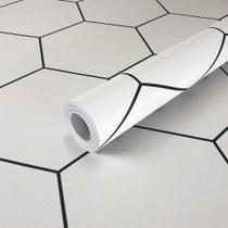 Adesivo Vinílico Geometrico Colmeia Textura Lavável Branco