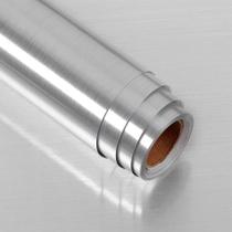 Adesivo Vinílico Impermeavel HD Metalico Ao Escovado Prata Adesivo Vinílico Impermeavel HD Metalico Ao Escovado Prata