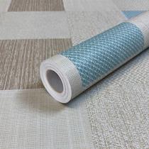 Adesivo Vinílico Lavavel para Piso Quadrados Mistos Azul e Bege 500x60cm