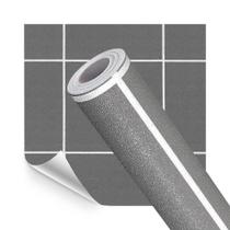Adesivo Vinilico Lavavel para Piso Texturizado Quadrado Cinza 500x60cm