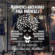 Adesivo Vitrine Dia da Mulher Promoções Exclusivas 95x70cm - Layke - Decoração Criativa