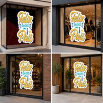 Adesivo Vitrine Dia Dos Pais Beni Store 50x100cm Amarelo Adesivo Vitrine Dia Dos Pais Beni Store 50x100cm Amarelo