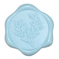 Adesivo Yoption Eucalyptus Wax Seal, pacote com 50, 3 cm, azul claro Adesivo Yoption Eucalyptus Wax Seal, pacote com 50, 3 cm, azul claro