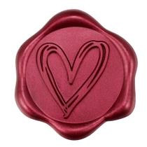 Adesivo Yoption Heart Wax Seal, pacote com 50, cor de vinho, 3 cm