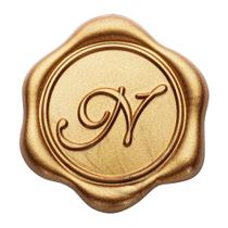 Adesivo Yoption Initial N, pacote com 50, selo de cera em bronze e ouro Adesivo Yoption Initial N, pacote com 50, selo de cera em bronze e ouro