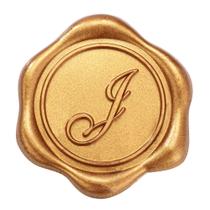 Adesivo Yoption J Wax Seal, pacote com 50 unidades, ouro antigo, 3 cm Adesivo Yoption J Wax Seal, pacote com 50 unidades, ouro antigo, 3 cm