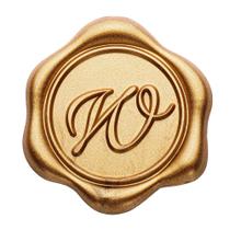 Adesivo Yoption W Initial Wax Seal, pacote com 50 unidades, bronze, ouro, 3 cm