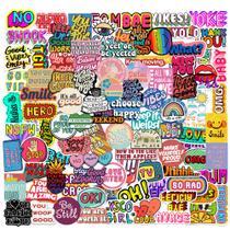 Adesivos 100 unidades/lote, provérbios ingleses coloridos, impermeáveis