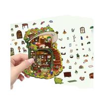 Adesivos 3D De Cenário De Desenho Animado Para Casa De Gato, Decoração DIY Antiestresse Para