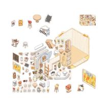 Adesivos 3D De Gato Fofo Para Café, 2 Peças, Cena Miniatura, DIY Paisagismo, Presentes Criativos,