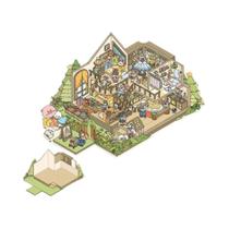 Adesivos 3D DIY De Paisagens Em Tamanho Plus, Cenário De Cabana De Bolso, Presente De Natal Para