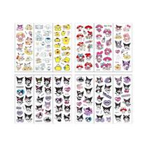 Adesivos 3D Kawaii Kuromi My Melody 12pcs Pacote De Brinquedos DIY De Meninas Em Estilo Anime