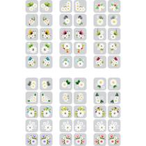 Adesivos 3d para Unha 240 Película Floral Branca Nail Art