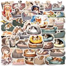 Adesivos, 50 unidades/lote, confortáveis em vinil impermeável para cães e gatos Adesivos, 50 unidades/lote, confortáveis em vinil impermeável para cães e gatos
