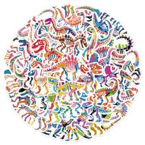 Adesivos, 50 unidades/lote, dinossauros coloridos, quilhas, vinil impermeável