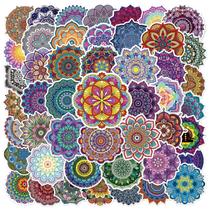 Adesivos, 50 unidades/lote, mandalas coloridas, vinil impermeável, anime
