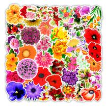 Adesivos, 50 unidades/lote, várias flores de plantas, vinil impermeável