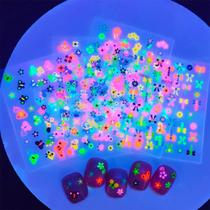 Adesivos 5D Kawaii para Unhas Infantis - Borboletas, Flores e Arco-Íris